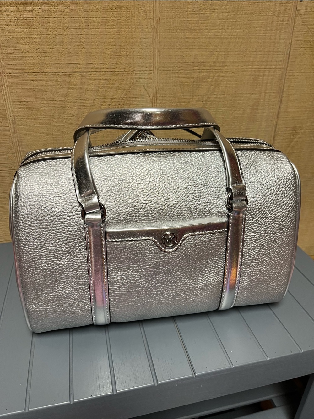 Michael Kors Silver duffel bag